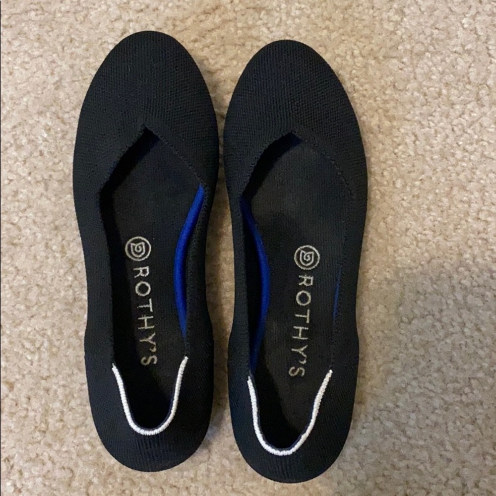 Rothy’s black round toe flats size 8.5